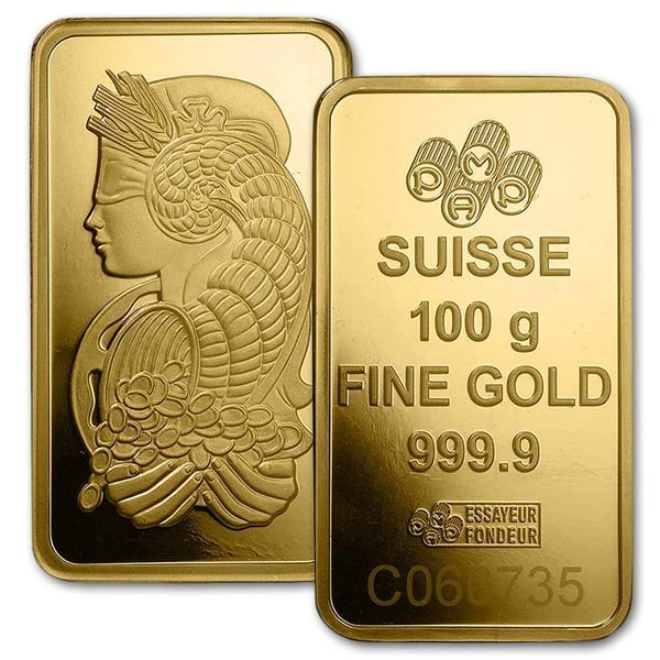 Buy 100 Gram PAMP Suisse Lady Fortuna Gold Bar with Veriscan® - Money ...