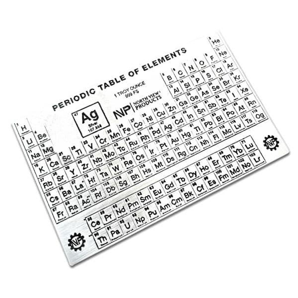 Periodic Table Silver Card - 1 Troy Ounce, .999 Pure