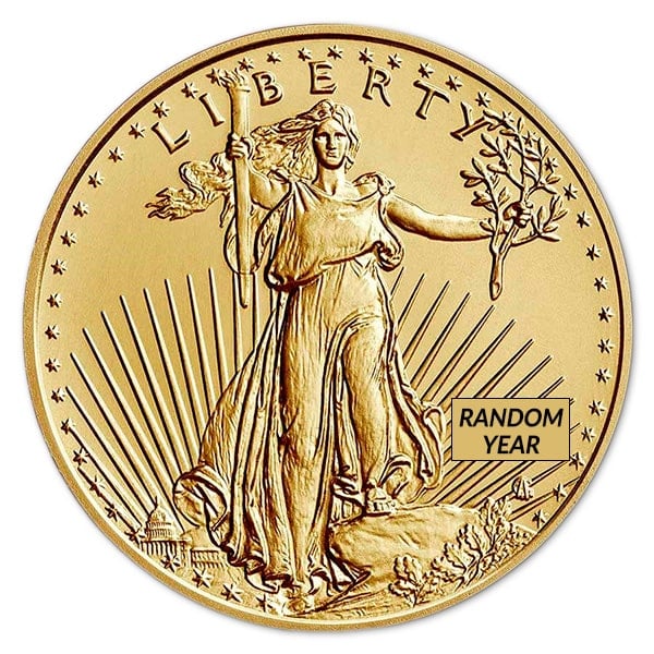 1/10th Oz American Gold Eagle Coin - New Design, Dates Our Choice