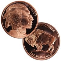 1 oz Copper Buffalo Rounds