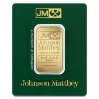 Johnson Matthey Gold Bar, 1 Troy Oz, .9999 Pure