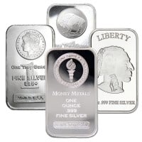 1 Troy oz. Prooflike 99.9% Silver Bar with Morgan Dollar Design - 8008635