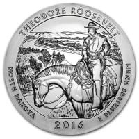 2016 5 Oz Theodore Roosevelt National Park ATB Silver Coin