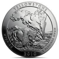 America the Beautiful - Yellowstone National Park 5 Ounce .999 Silver