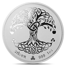 1 Oz Irish Tara Tree of Life Silver Rounds