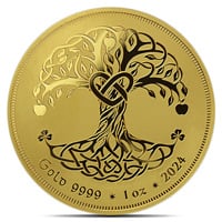 1 Oz Irish Tara Tree of Life Gold Rounds