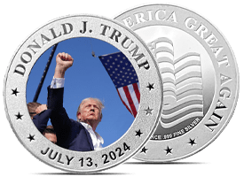 1 Oz Silver Rounds (Colorized Trump, July 13th)