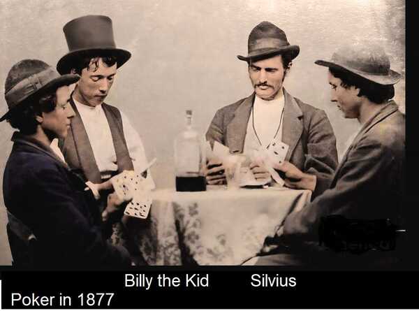 1877 Billy the Kid and Silvius play poker