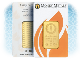 1 Oz Gold Bars (Money Metals) | Shop Now >