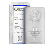 10 Oz Silver Cast Bars (Money Metals) | Shop Now >