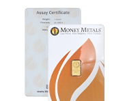 1 Gram Gold Bar (Money Metals) | Shop Now >