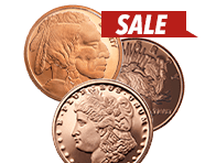 1 Oz Copper Rounds (Generic - On Sale) | Shop Now >