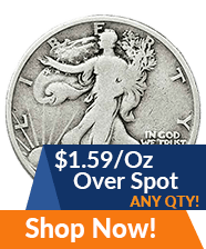 Pre-1965 90% Junk Silver Walking Liberty Half Dollars | Shop Now >